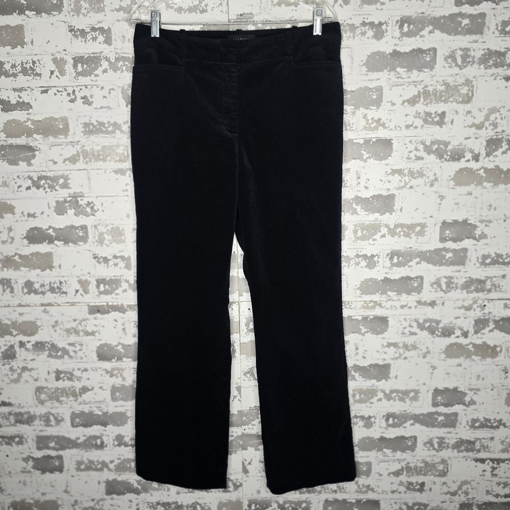 Talbots Dress Pants Women Size 10 Heritage Fit Black Velvet Straight Leg Stretch